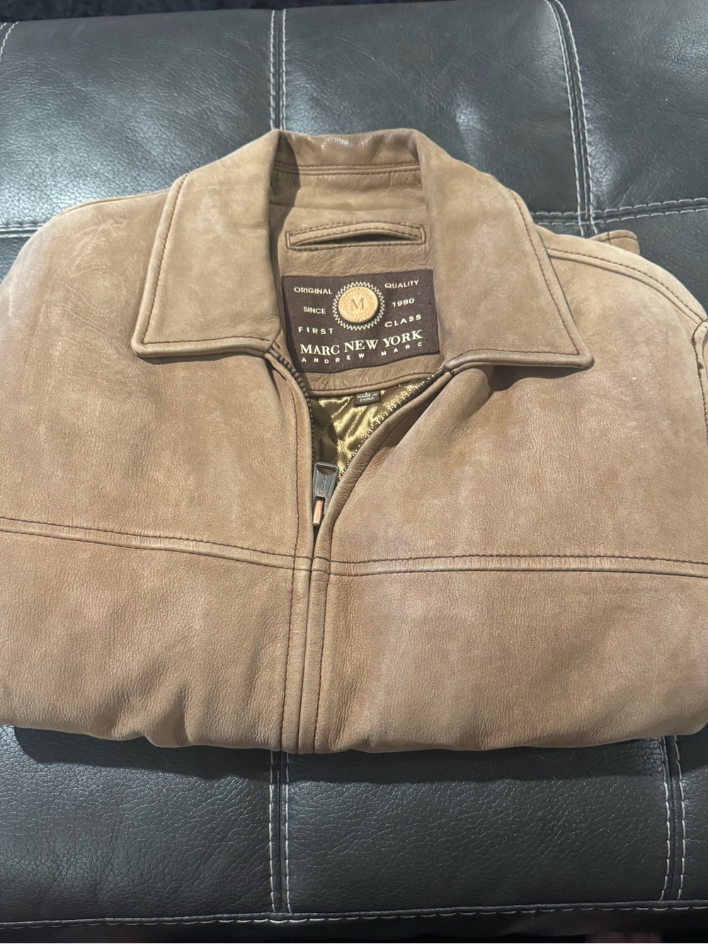 Marc New York Suede Zip Jacket in Light Brown - Barely worn